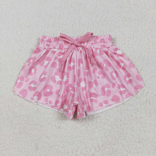pink leopard butterfly shorts