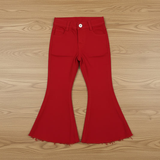 solid red denim pants girls  jeans
