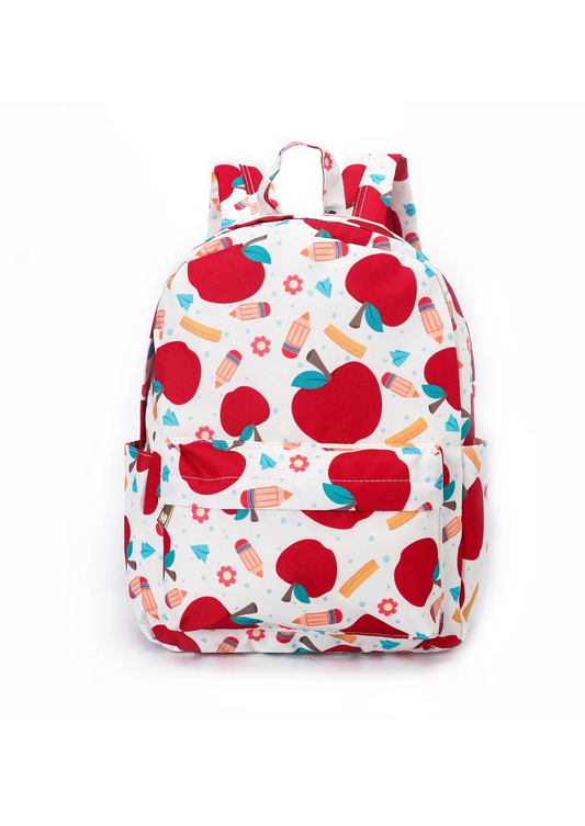 apple print back to school backpack