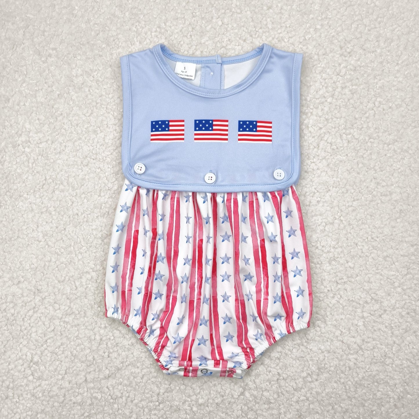 flag print star stripes romper