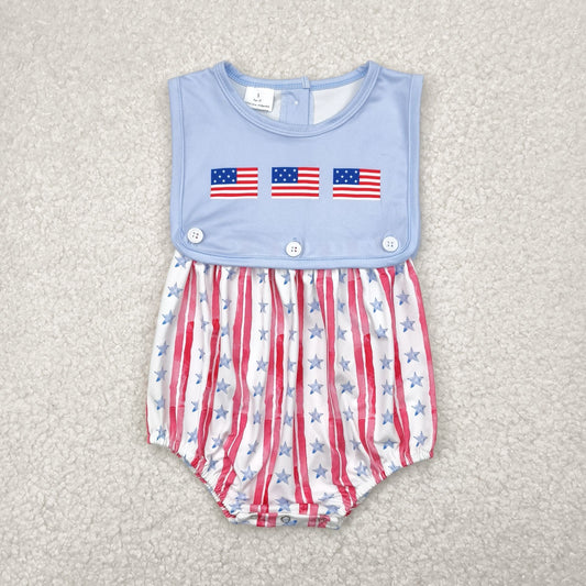 flag print star stripes romper