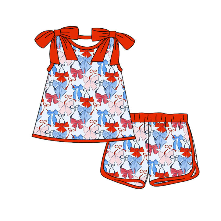 pre order 4th of July coquette strap shorts set