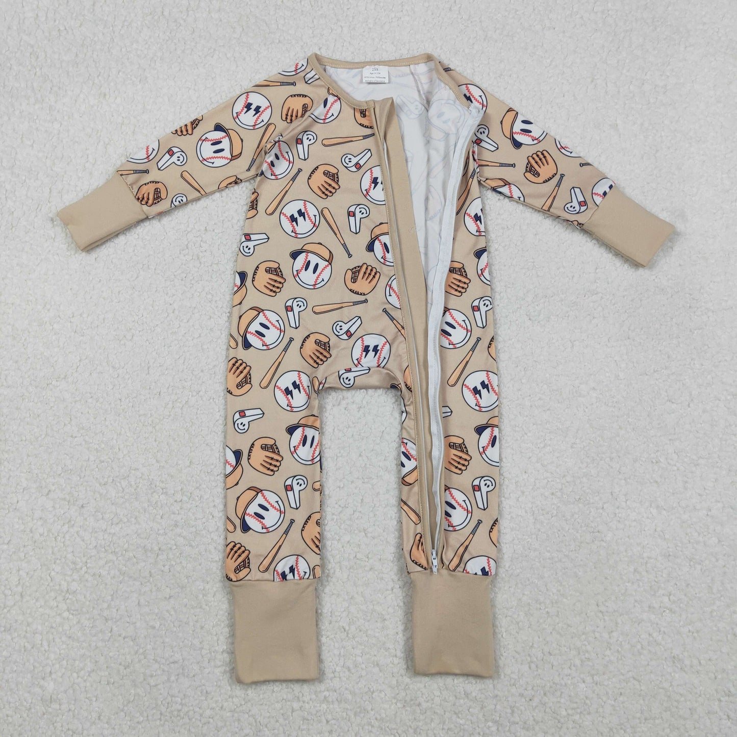baseball pajamas zippy