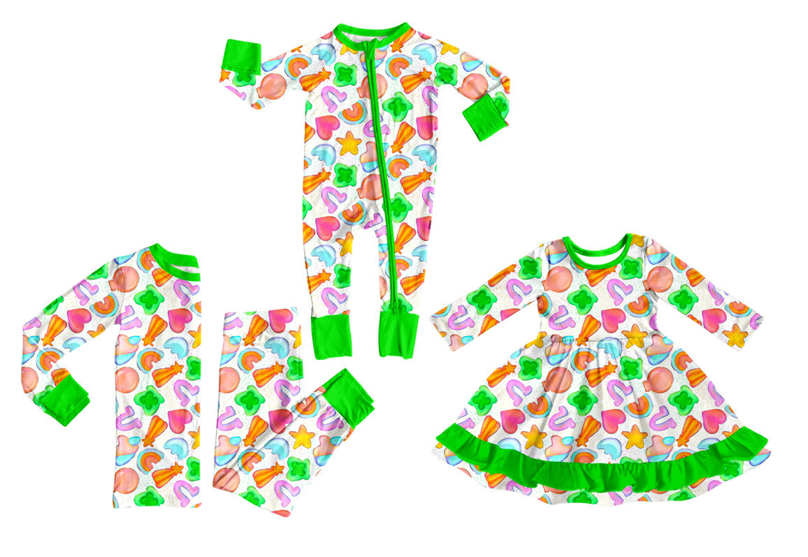 TAT 6-8 weeks MOQ 8 one design st patrick kids pajama