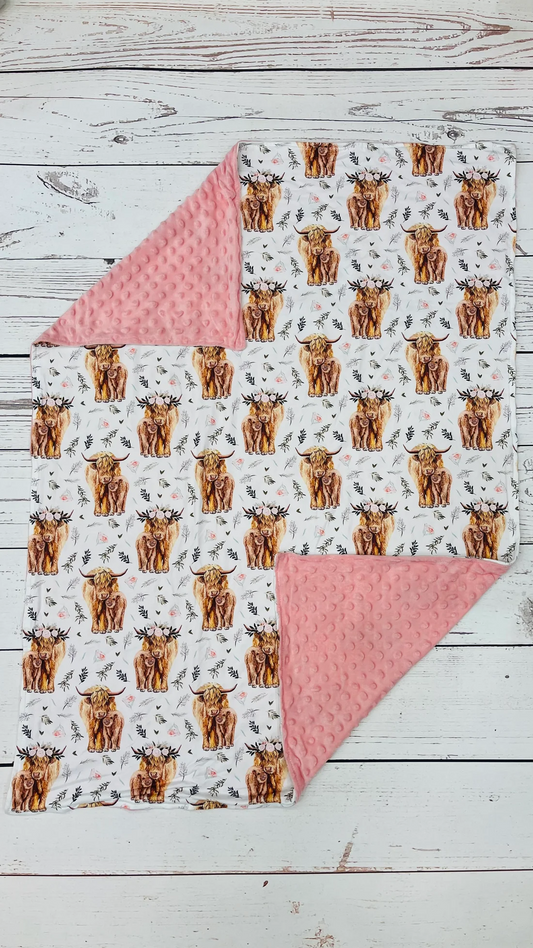 Pink Moody Print Blanket