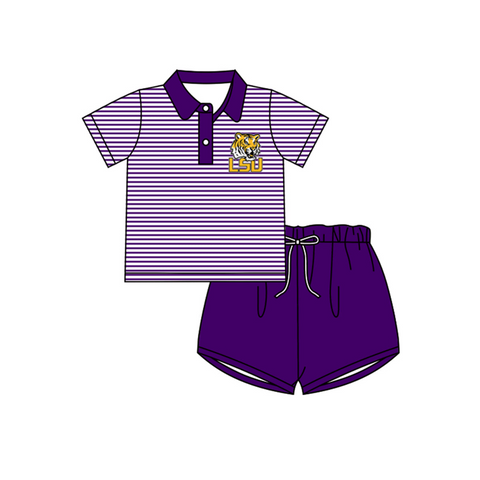 Custom order lsu sports team boy jogger shorts set