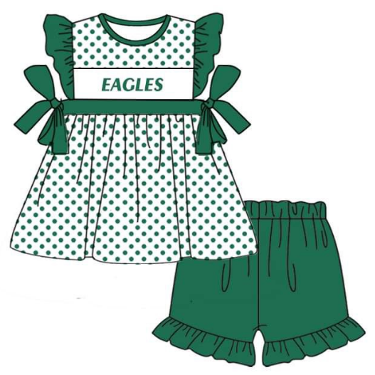 Custom order girl team shorts set eagles
