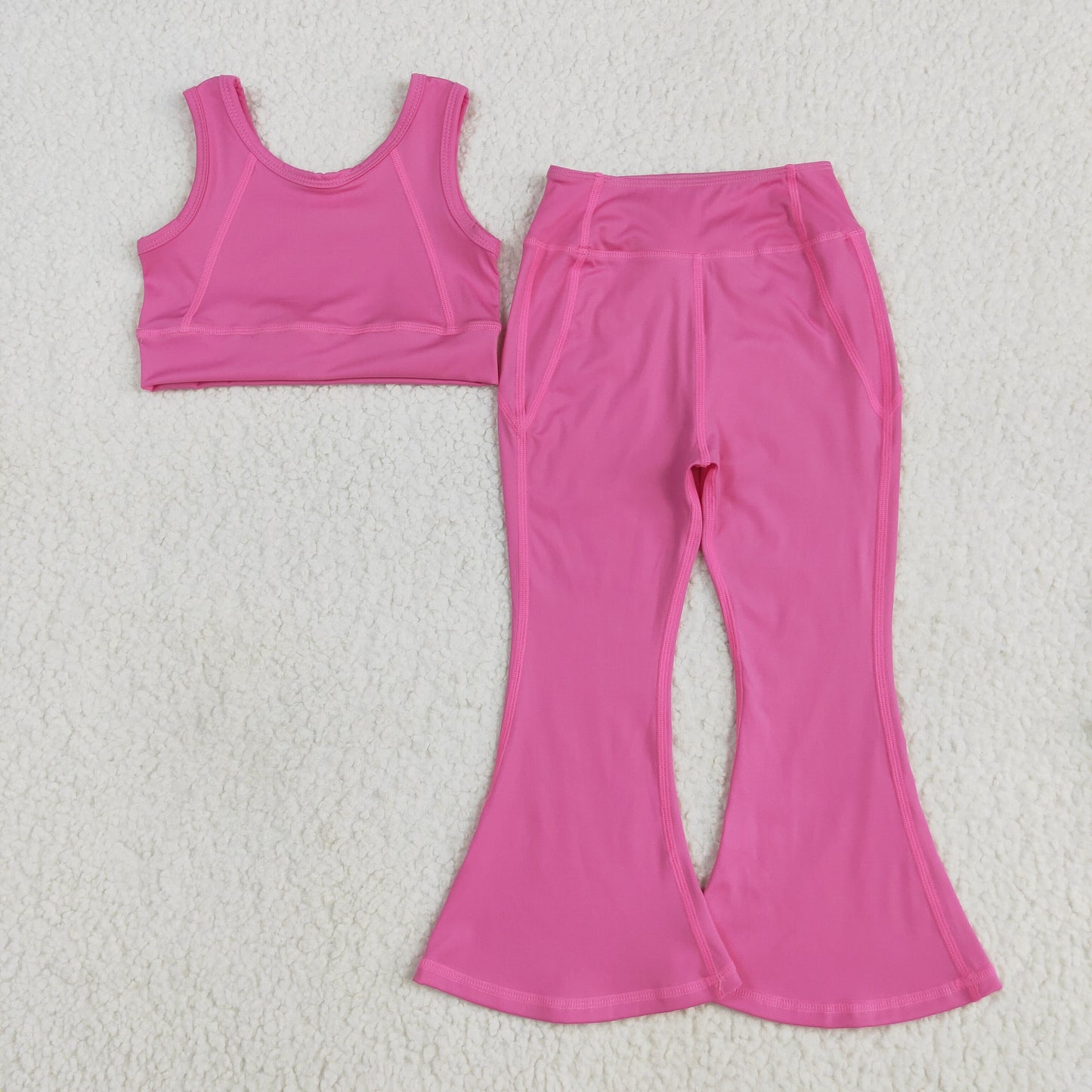 pink two pieces athletic pants set