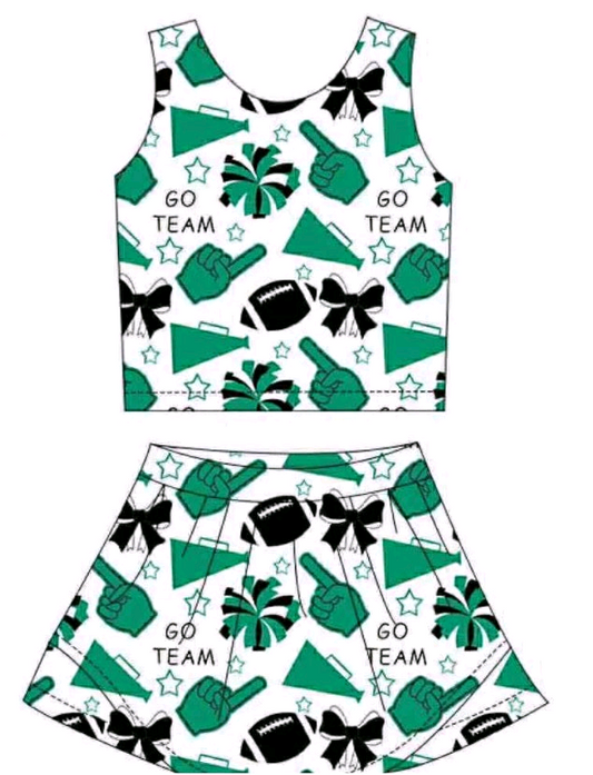 NO MOQ CLOSE 2025 6th Sept milk silk material go team girls skorts set