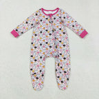 floral pumpkin ghost baby zip footie sleeper