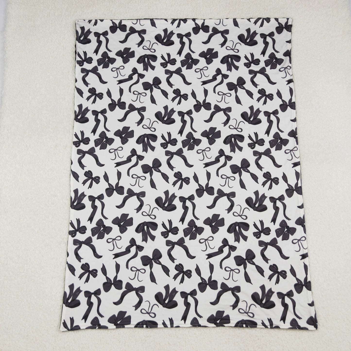 black bow coquette baby blanket