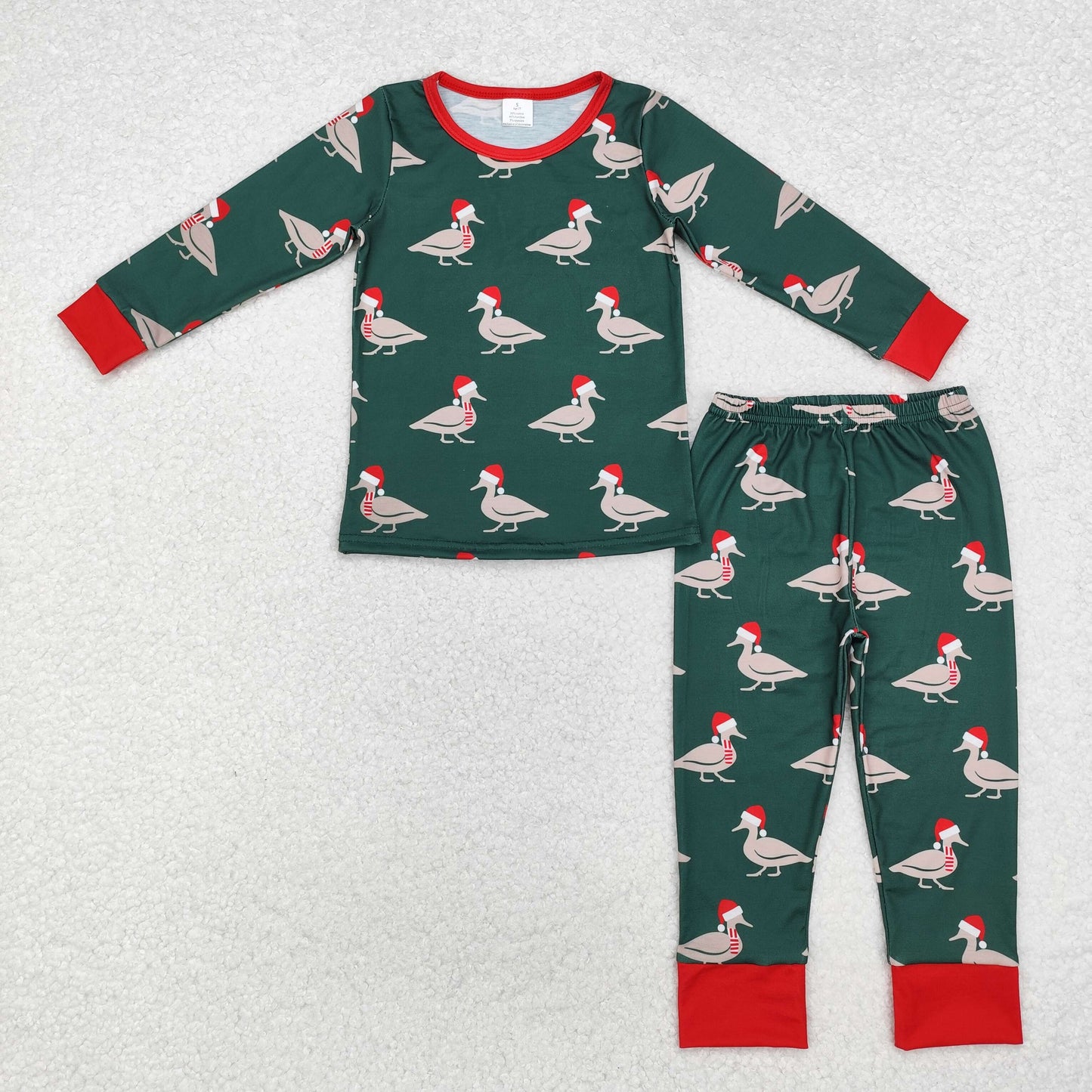 santa duck print boy Christmas bamboo pajama set