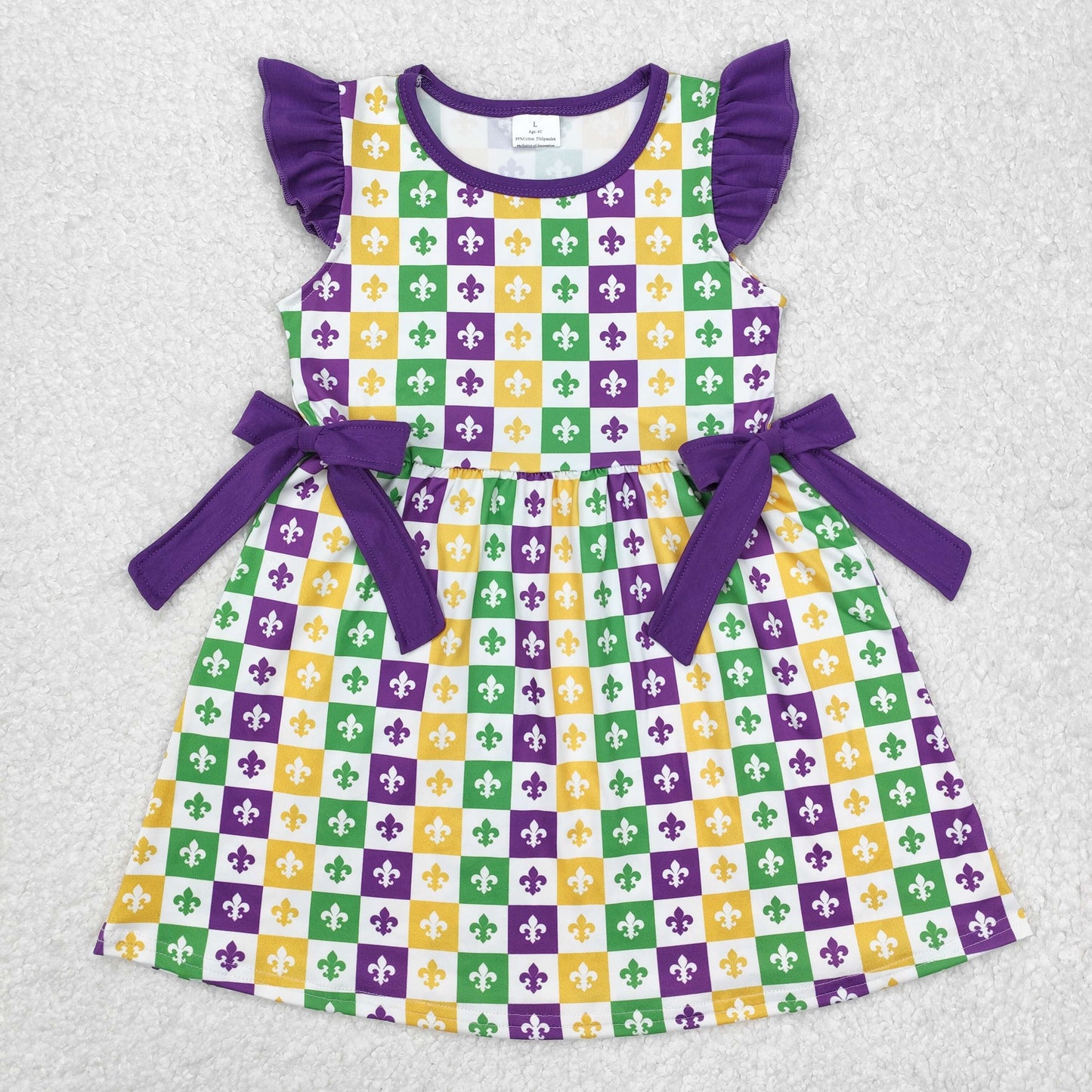 mardi gras bow dress