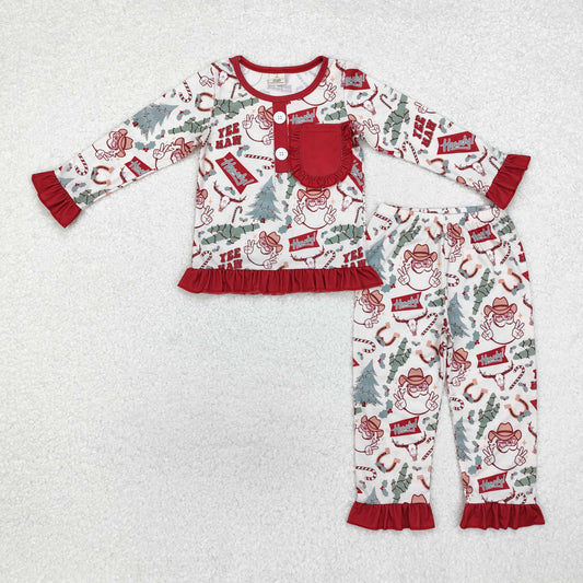 howdy santa girl Christmas bamboo pajama set