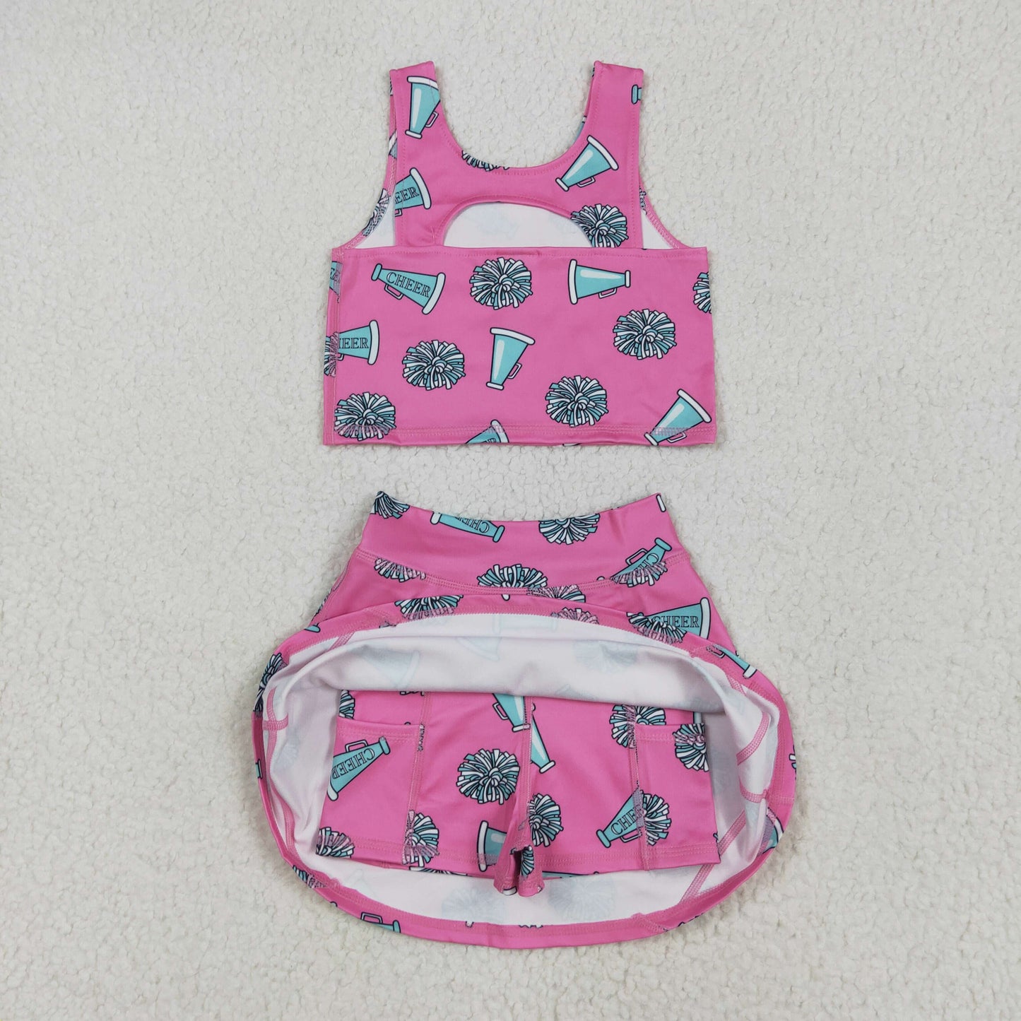 cheer two pieces athletic skort dress set