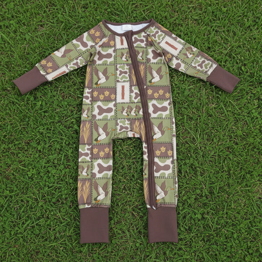 hunting print zipper sleeper pajama baby clothes