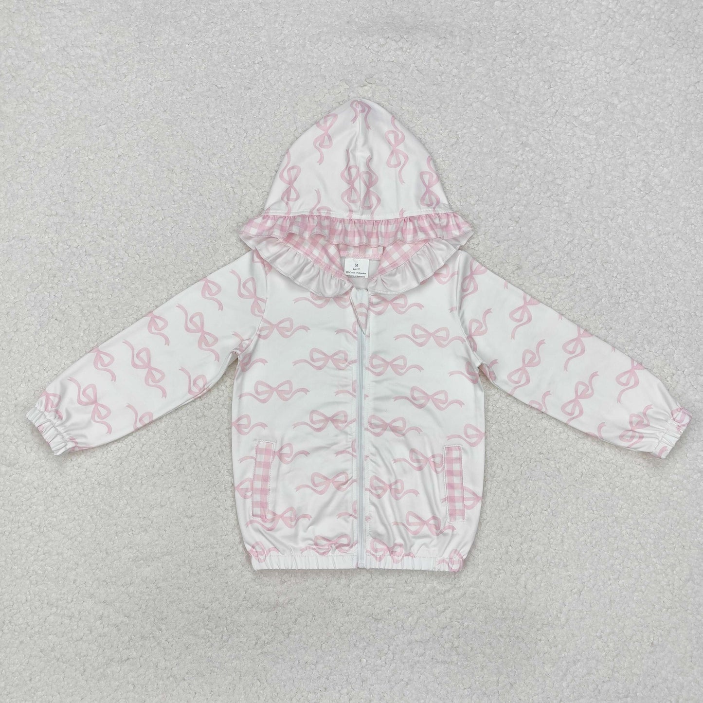 pink bows clothes baby girl zip hoodie jacket