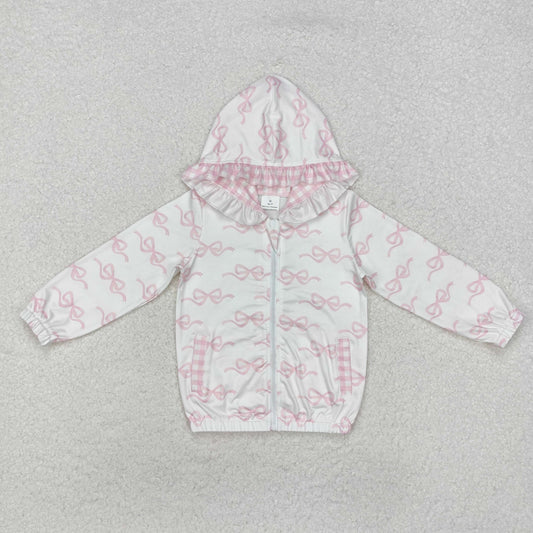 pink bows clothes baby girl zip hoodie jacket