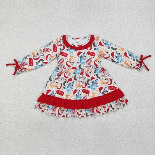 toddler girl ruffle Christmas blu*y dress