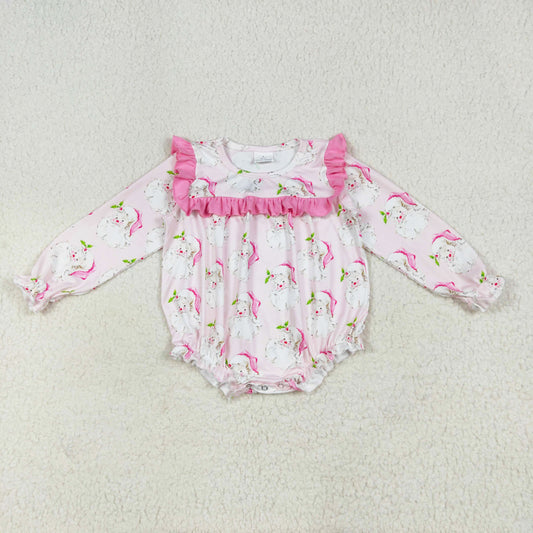 pink santa Christmas baby girl bubble