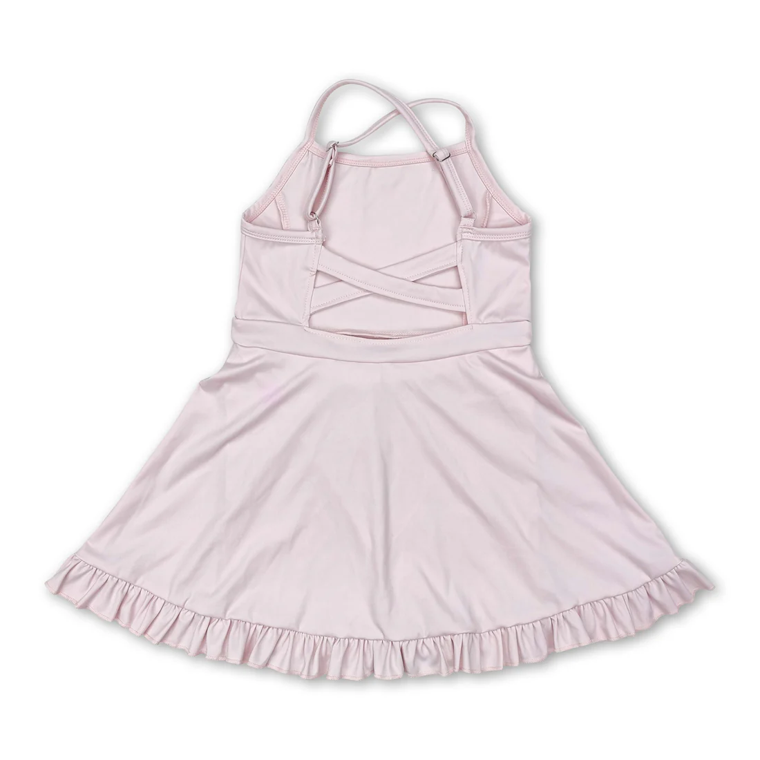 pink strap ruffle baby girls summer active wear athletic dress