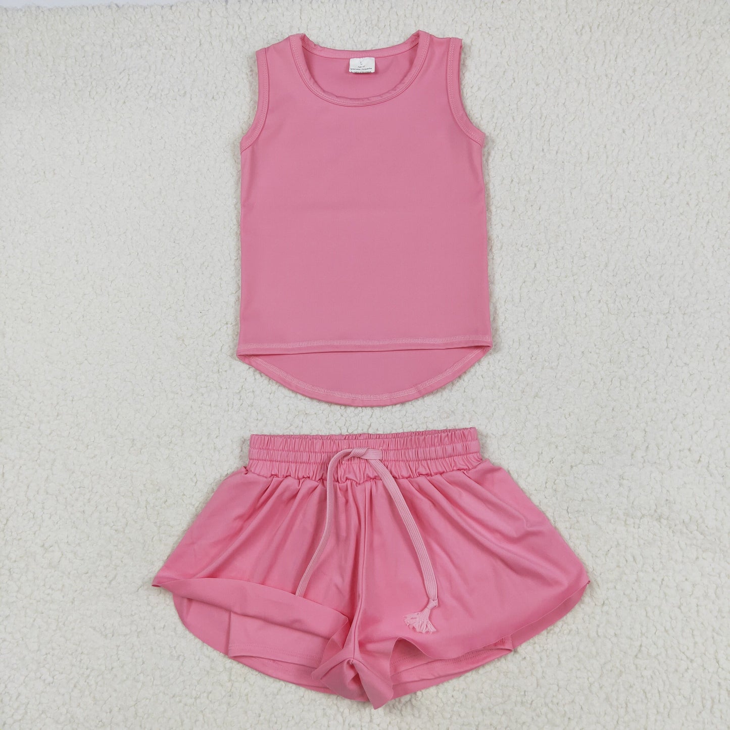 pink tank athletic skort shorts set