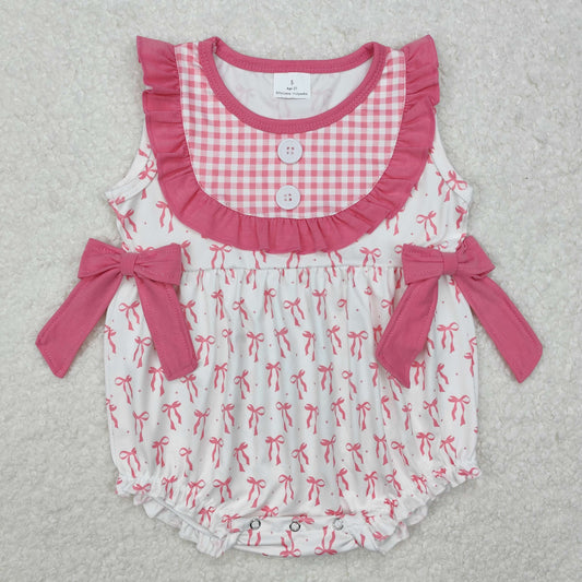 pink bows print summer baby girl bubbles