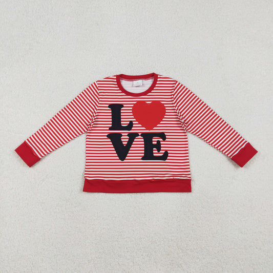 love letters red stripes pullover shirt