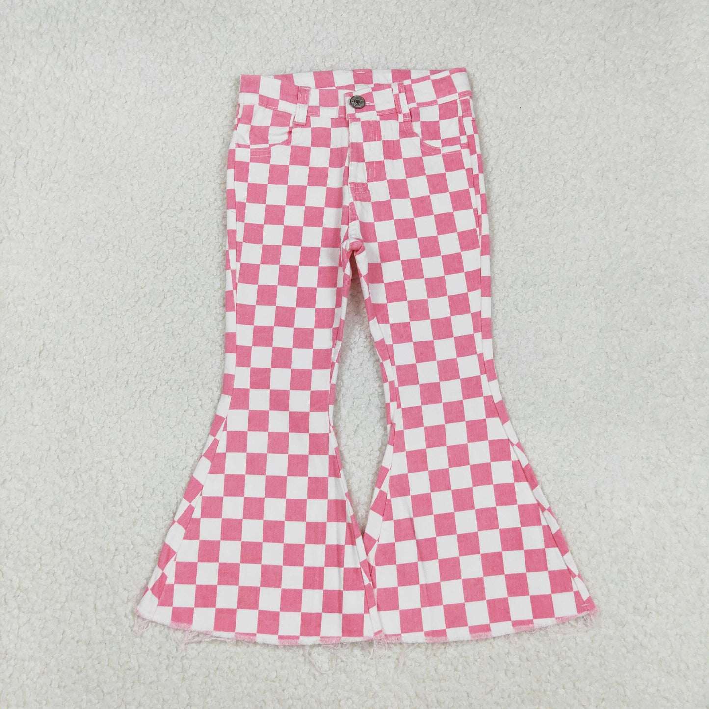 pink checkered denim pants girls  jeans