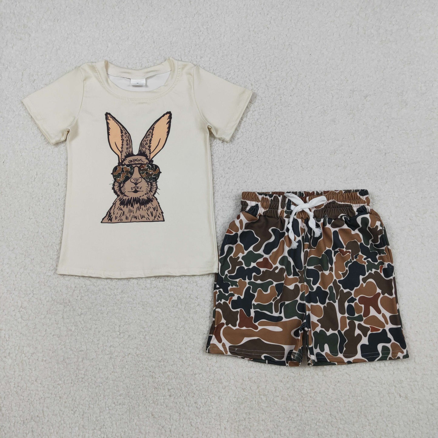 boy easter outfit bunny glasses shorts set