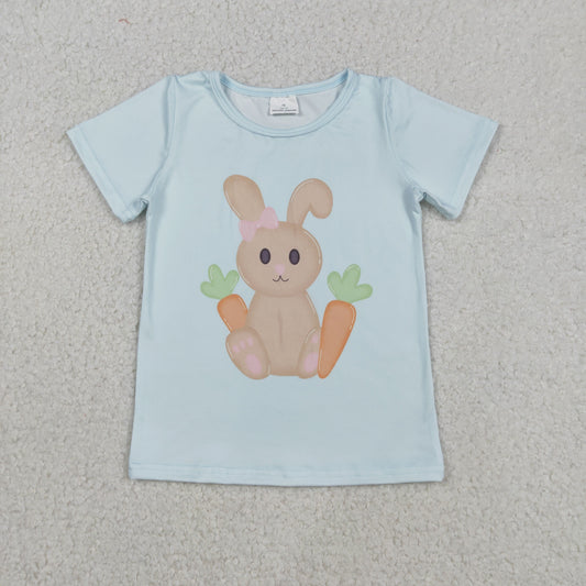 easter rabbit carrot pattern girl tee
