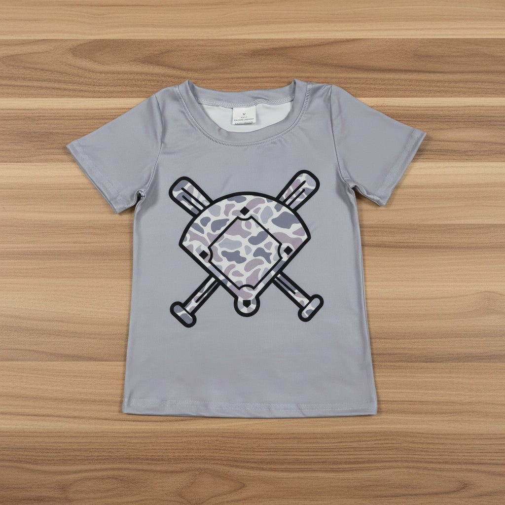 camo baseball tee t-shirt boy summer tops