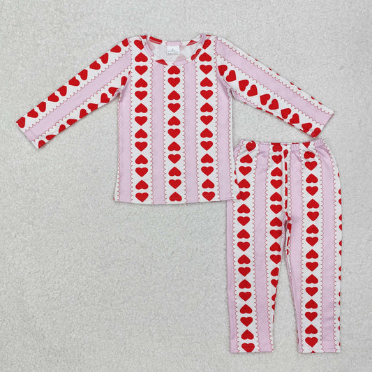 red heart valentine girls two pieces lounge set