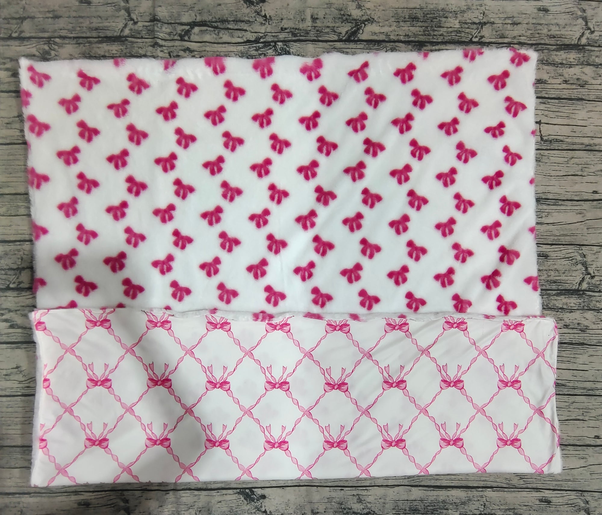 Pink Bow Plush Baby Newborn Blanket