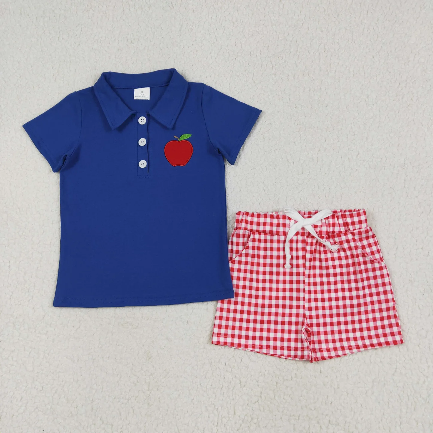 Apple Embroidery Kids Back To School Sibling Clothes