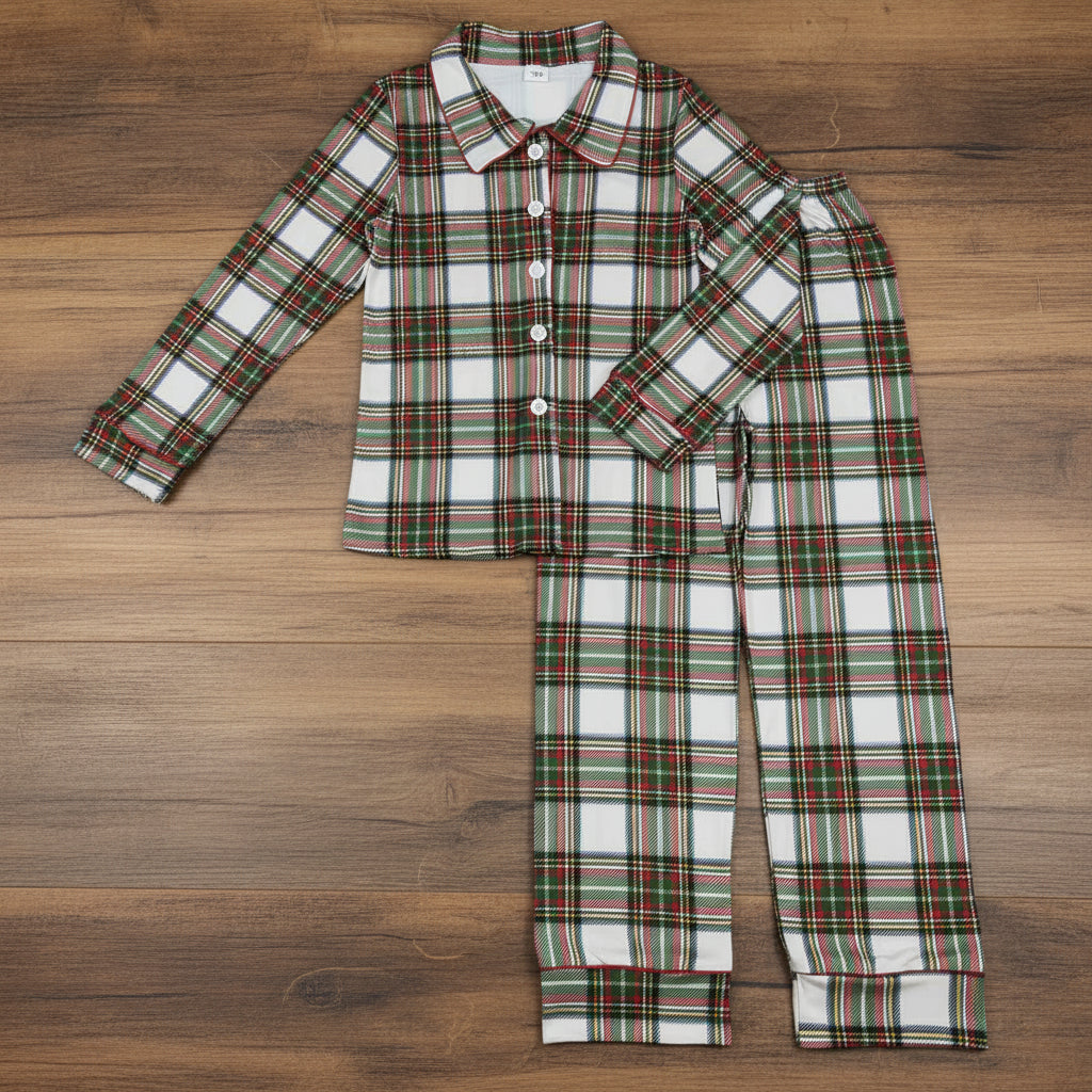 mommy and me clothes daddy Christmas plaid man pajama