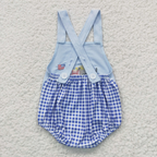 SR0273  USA Warehouse Flag Tractor Embroidery Blue Bubble
