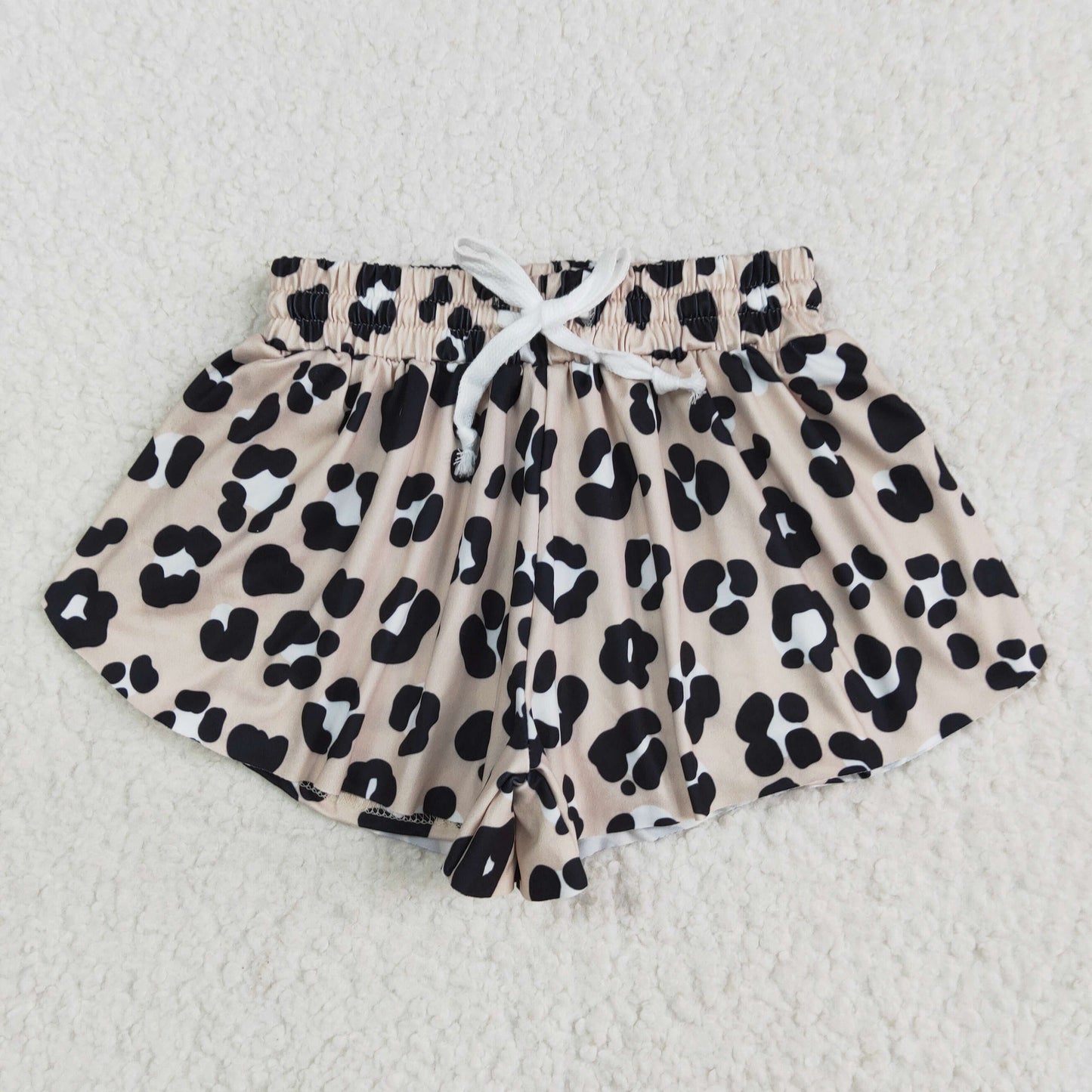 flare leopard shorts