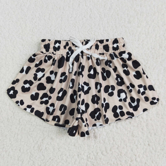 flare leopard shorts