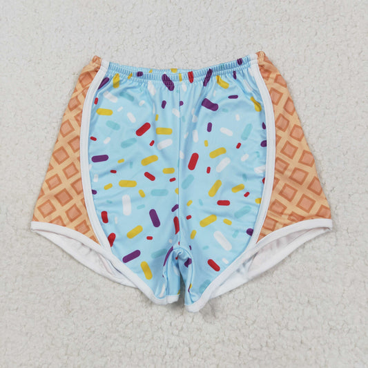 girl ice cream blue sprinkle shorts