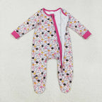 floral pumpkin ghost baby zip footie sleeper