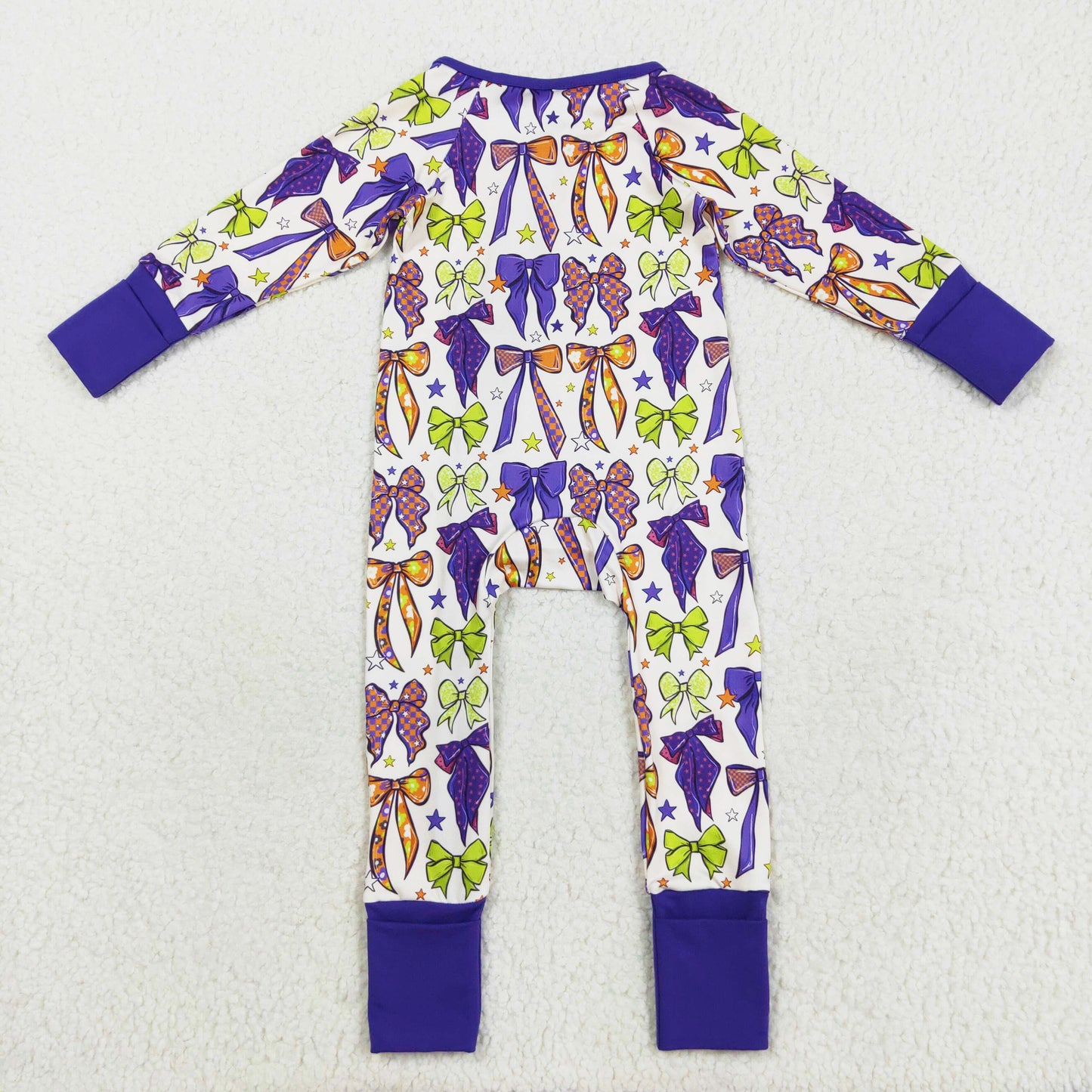 long sleeve Halloween bows zip sleeper