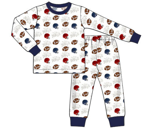 custom order long sleeves kids boy football pajamas