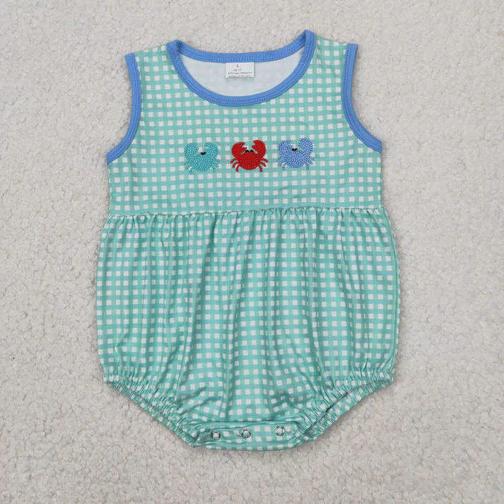 Kids Crab Embroidery Sibling Clothing