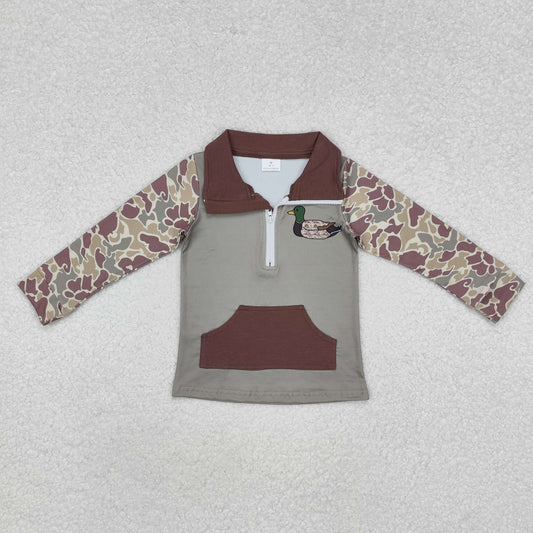 camo duck half zip pullovers