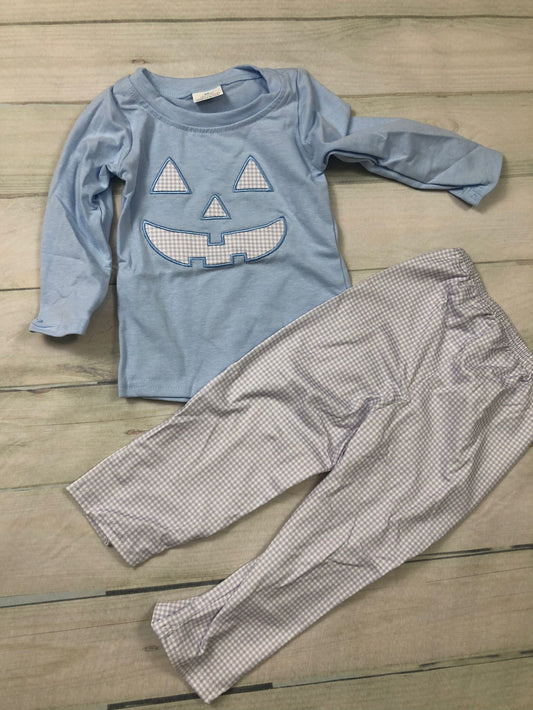 jack o lantern boy pants set blue