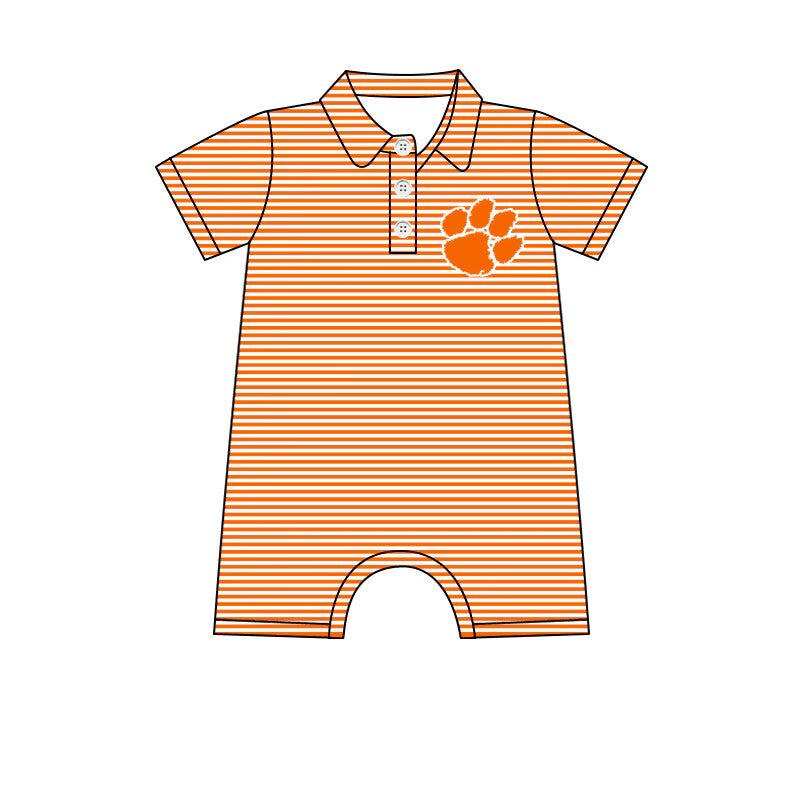 Split-CLOSE 17th Sept baby boy team polo romper orange