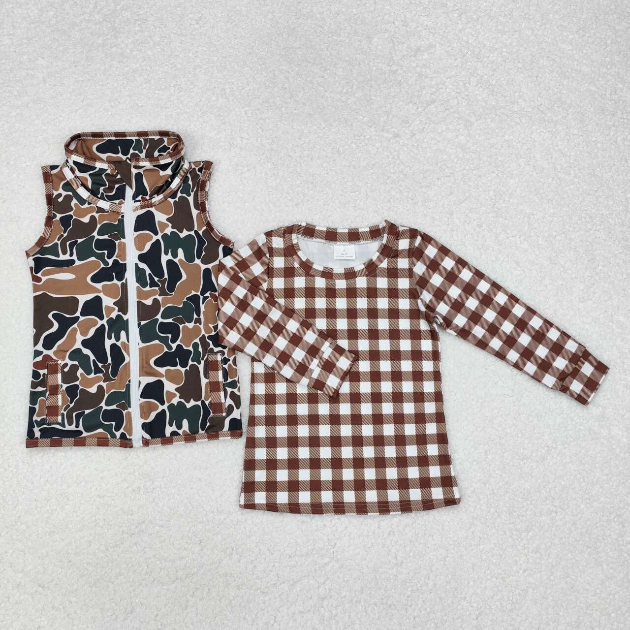 baby boy camo vest with shirt