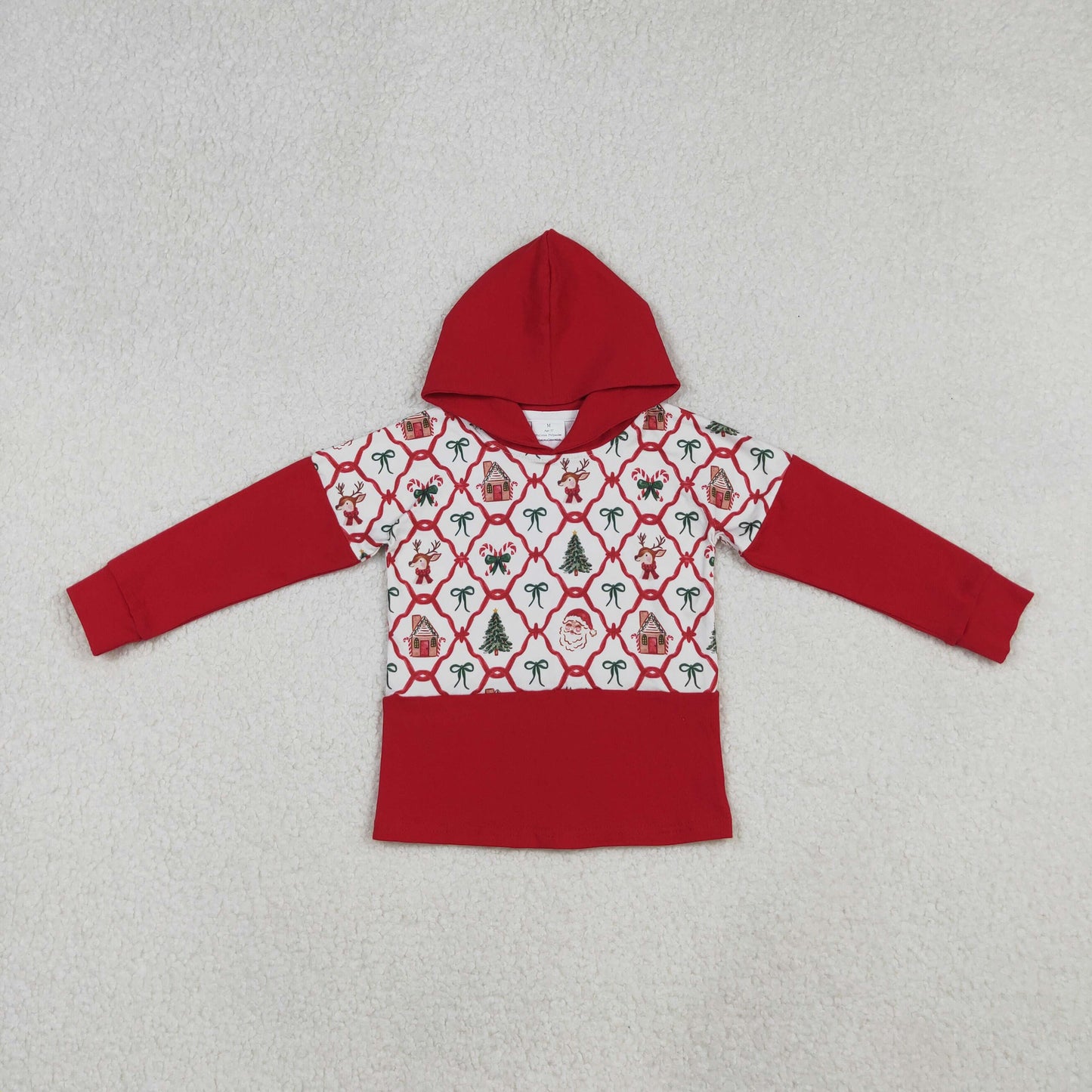 red santa christmas boy hoodie