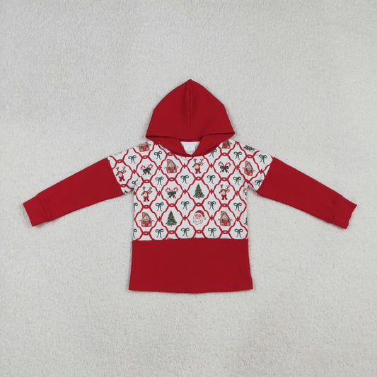 red santa christmas boy hoodie